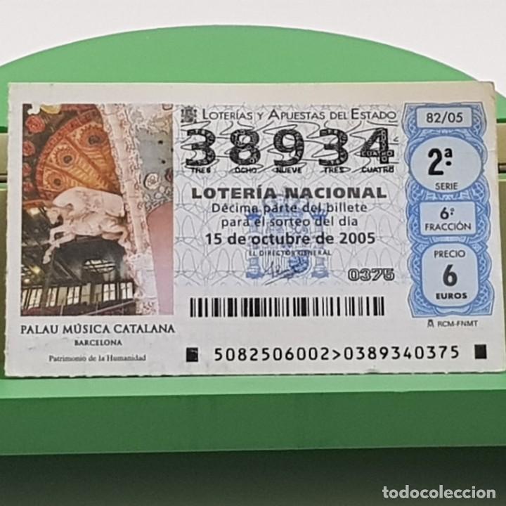 Nationale spanische Lotterie: LOTER&Iacute;A NACIONAL, SORTEO 82/05, 15 OCTUBRE 2005, PALAU M&Uacute;SICA CATALANA, BARCELONA, N&ordm; 38934