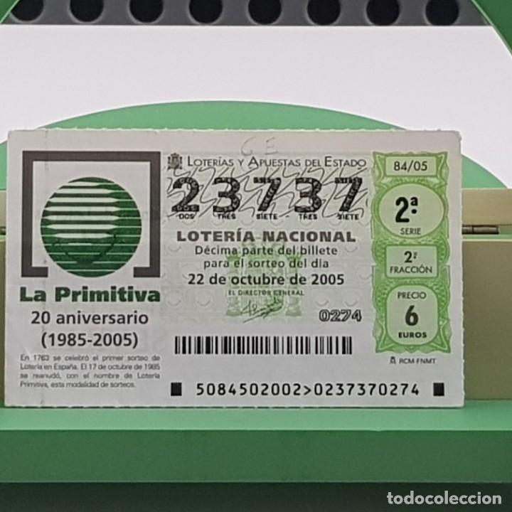 Nationale spanische Lotterie: LOTER&Iacute;A NACIONAL, SORTEO 84/05, 22 OCTUBRE 2005, 20 ANIVERSARIO LOTER&Iacute;A PRIMITIVA, N&ordm; 23737