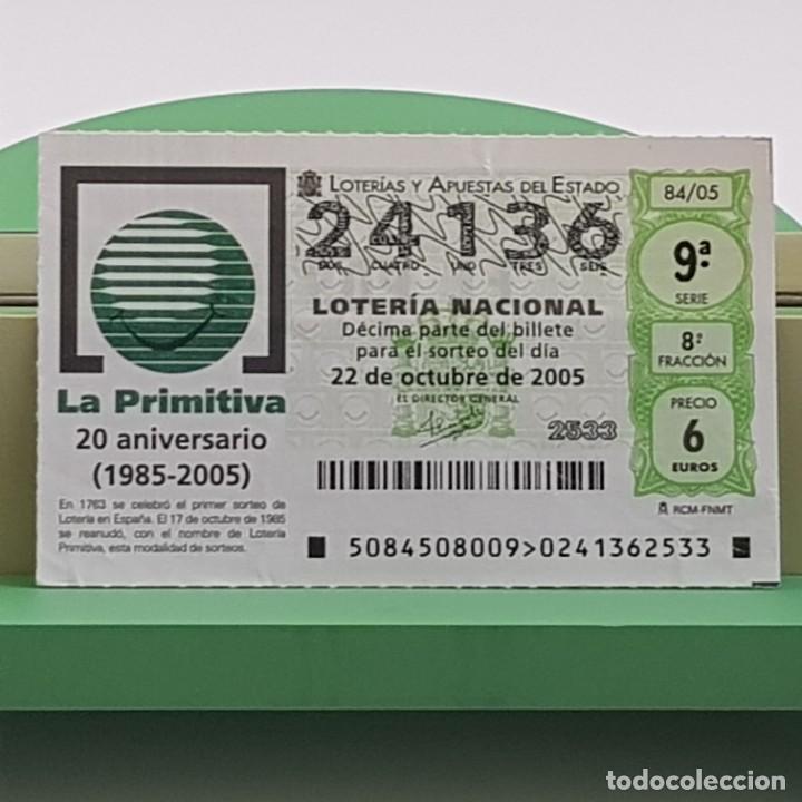 Nationale spanische Lotterie: LOTER&Iacute;A NACIONAL, SORTEO 84/05, 22 OCTUBRE 2005, 20 ANIVERSARIO LOTER&Iacute;A PRIMITIVA, N&ordm; 24136