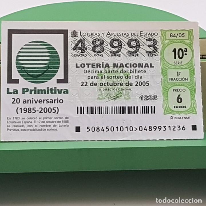 Nationale spanische Lotterie: LOTER&Iacute;A NACIONAL, SORTEO 84/05, 22 OCTUBRE 2005, 20 ANIVERSARIO LOTER&Iacute;A PRIMITIVA, N&ordm; 48993