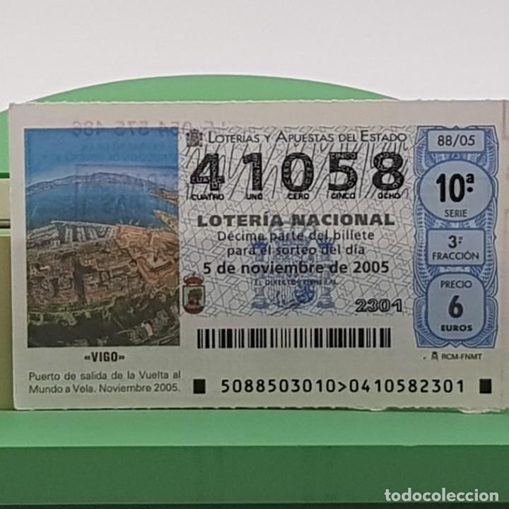 Loterie Nationale: LOTER&Iacute;A NACIONAL, SORTEO 88/05, 5 NOVIEMBRE 2005, VIGO, SALIDA VUELTA AL MUNDO A VELA, N&ordm; 41058