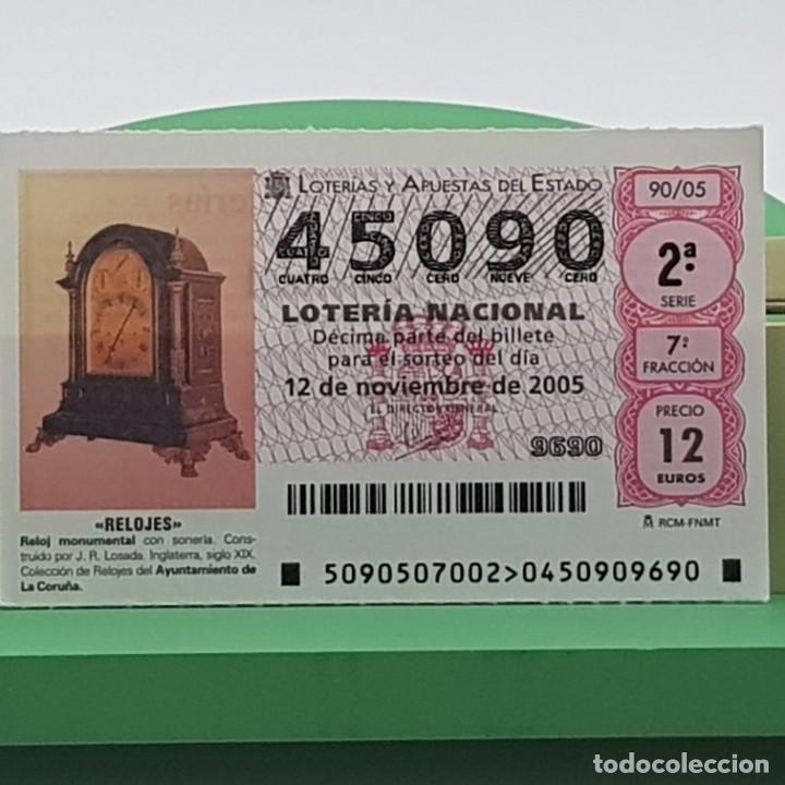 Loterie Nationale: LOTER&Iacute;A NACIONAL, SORTEO 90/05, 12 NOVIEMBRE 2005, RELOJ MONUMENTAL CON SONER&Iacute;A, N&ordm; 45090