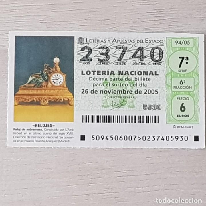 Loterie Nationale: LOTER&Iacute;A NACIONAL, SORTEO 94/05, 26 NOVIEMBRE 2005, RELOJ SOBREMESA, L'AIN&Eacute; IMBERT, N&ordm; 23740