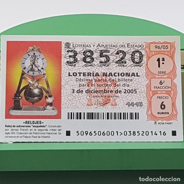 Loterie Nationale: LOTER&Iacute;A NACIONAL, SORTEO 96/05, 3 DICIEMBRE 2005, RELOJ SOBREMESA, ESQUELETO, N&ordm; 38520
