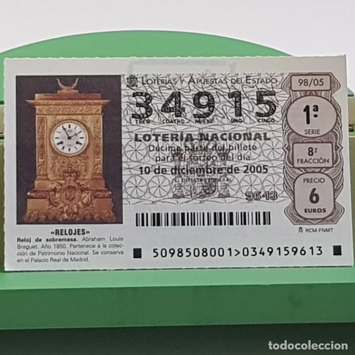 Nationale spanische Lotterie: LOTER&Iacute;A NACIONAL, SORTEO 98/05, 10 DICIEMBRE 2005, RELOJ SOBREMESA, ABRAHAM LOUIS BREGUET, N&ordm; 34915