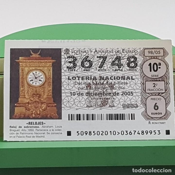 Nationale spanische Lotterie: LOTER&Iacute;A NACIONAL, SORTEO 98/05, 10 DICIEMBRE 2005, RELOJ SOBREMESA, ABRAHAM LOUIS BREGUET, N&ordm; 36748