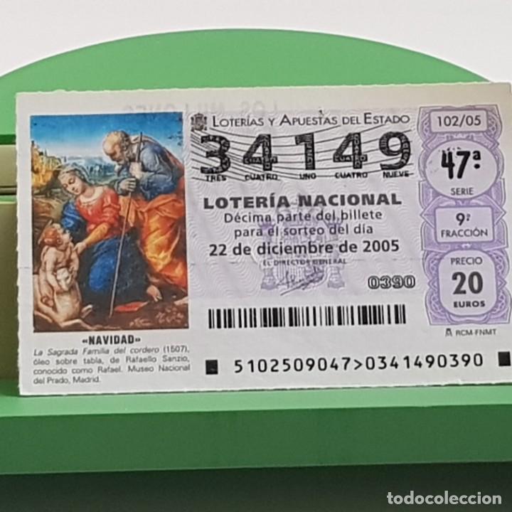 Nationale spanische Lotterie: LOTER&Iacute;A NACIONAL, SORTEO 102/05, 22 DICIEMBRE 2005, NAVIDAD, SAGRADA FAMILIA DEL CORDERO, N&ordm; 34149