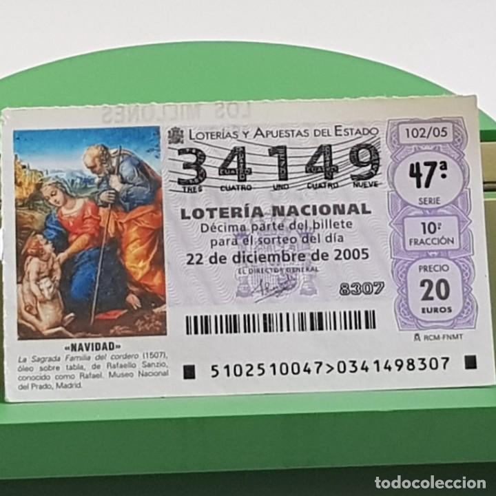 Nationale spanische Lotterie: LOTER&Iacute;A NACIONAL, SORTEO 102/05, 22 DICIEMBRE 2005, NAVIDAD, SAGRADA FAMILIA DEL CORDERO, N&ordm; 34149