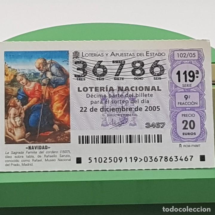 Nationale spanische Lotterie: LOTER&Iacute;A NACIONAL, SORTEO 102/05, 22 DICIEMBRE 2005, NAVIDAD, SAGRADA FAMILIA DEL CORDERO, N&ordm; 36786