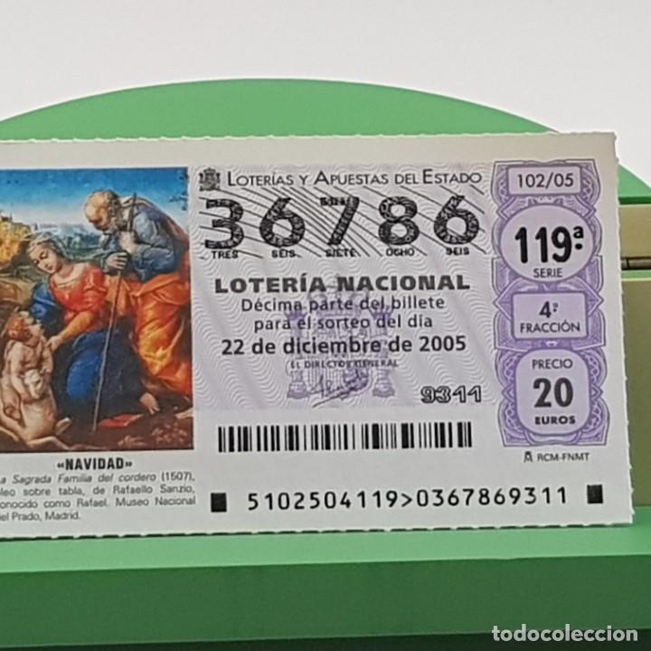 Nationale spanische Lotterie: LOTER&Iacute;A NACIONAL, SORTEO 102/05, 22 DICIEMBRE 2005, NAVIDAD, SAGRADA FAMILIA DEL CORDERO, N&ordm; 36786