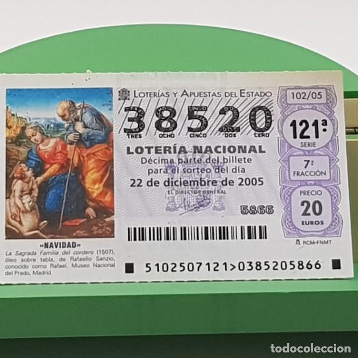 Loterie Nationale: LOTER&Iacute;A NACIONAL, SORTEO 102/05, 22 DICIEMBRE 2005, NAVIDAD, SAGRADA FAMILIA DEL CORDERO, N&ordm; 38520