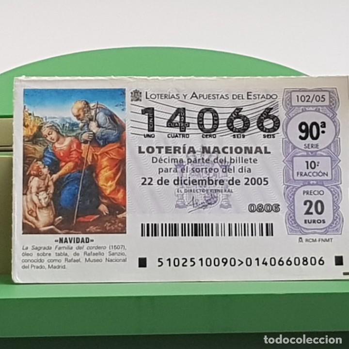 Loterie Nationale: LOTER&Iacute;A NACIONAL, SORTEO 102/05, 22 DICIEMBRE 2005, NAVIDAD, SAGRADA FAMILIA DEL CORDERO, N&ordm; 14066