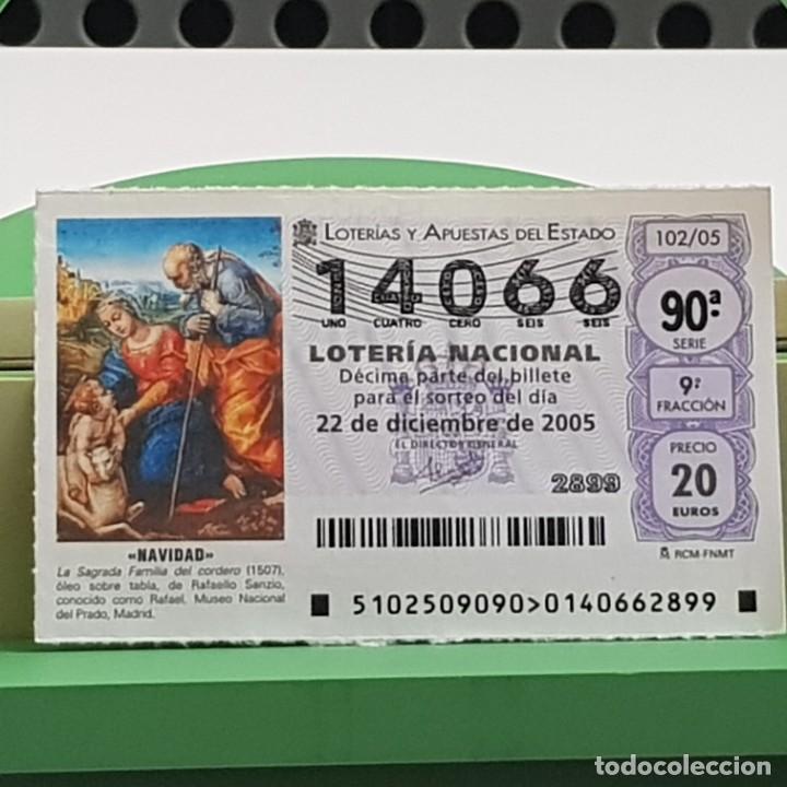 Loterie Nationale: LOTER&Iacute;A NACIONAL, SORTEO 102/05, 22 DICIEMBRE 2005, NAVIDAD, SAGRADA FAMILIA DEL CORDERO, N&ordm; 14066