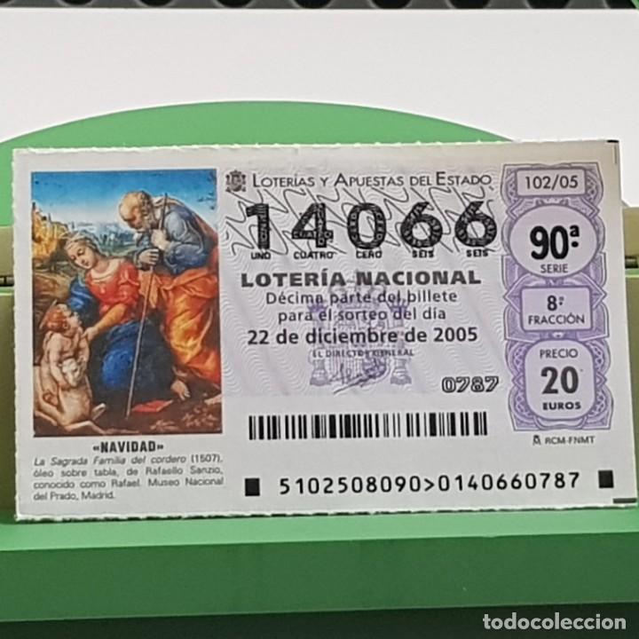 Loterie Nationale: LOTER&Iacute;A NACIONAL, SORTEO 102/05, 22 DICIEMBRE 2005, NAVIDAD, SAGRADA FAMILIA DEL CORDERO, N&ordm; 14066