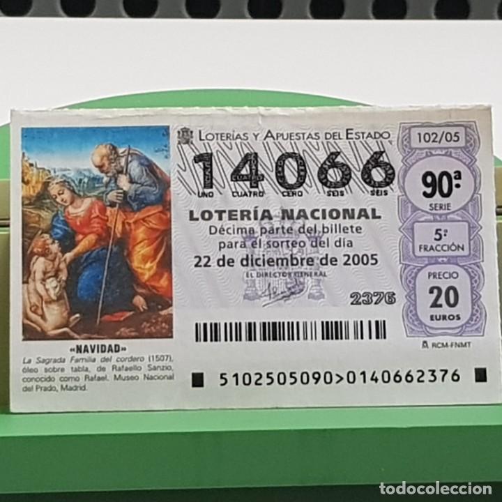 Loterie Nationale: LOTER&Iacute;A NACIONAL, SORTEO 102/05, 22 DICIEMBRE 2005, NAVIDAD, SAGRADA FAMILIA DEL CORDERO, N&ordm; 14066