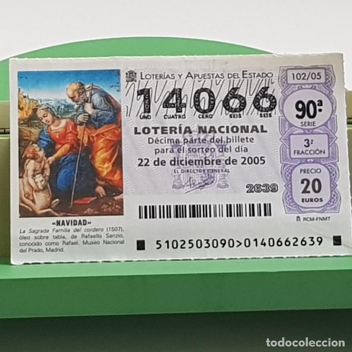 Loterie Nationale: LOTER&Iacute;A NACIONAL, SORTEO 102/05, 22 DICIEMBRE 2005, NAVIDAD, SAGRADA FAMILIA DEL CORDERO, N&ordm; 14066