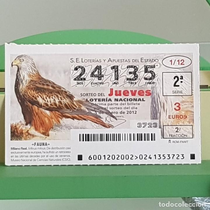 Loterie Nationale: LOTERIA NACIONAL, SORTEO 01/12, 5 ENERO 2012, FAUNA, MILANO REAL, N&ordm; 24135