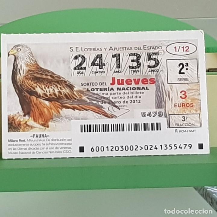 Loterie Nationale: LOTERIA NACIONAL, SORTEO 01/12, 5 ENERO 2012, FAUNA, MILANO REAL, N&ordm; 24135