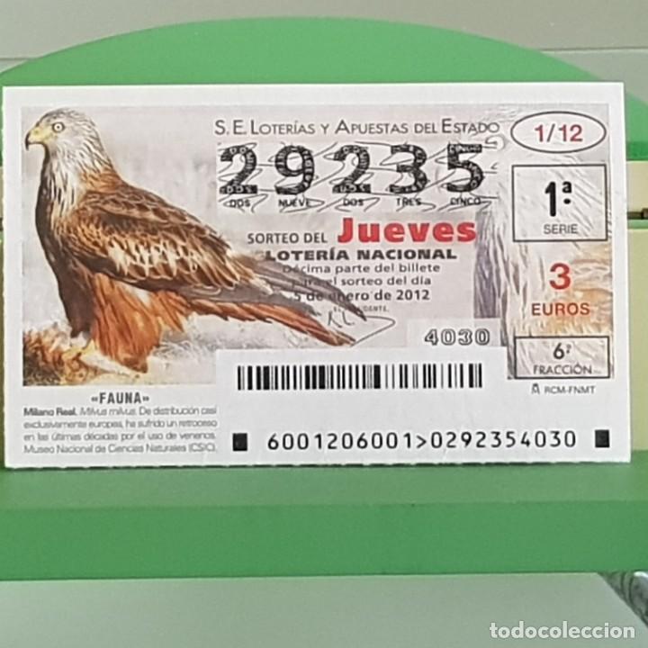 Loterie Nationale: LOTERIA NACIONAL, SORTEO 01/12, 5 ENERO 2012, FAUNA, MILANO REAL, N&ordm; 29235
