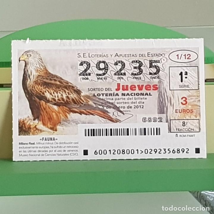 Loterie Nationale: LOTERIA NACIONAL, SORTEO 01/12, 5 ENERO 2012, FAUNA, MILANO REAL, N&ordm; 29235