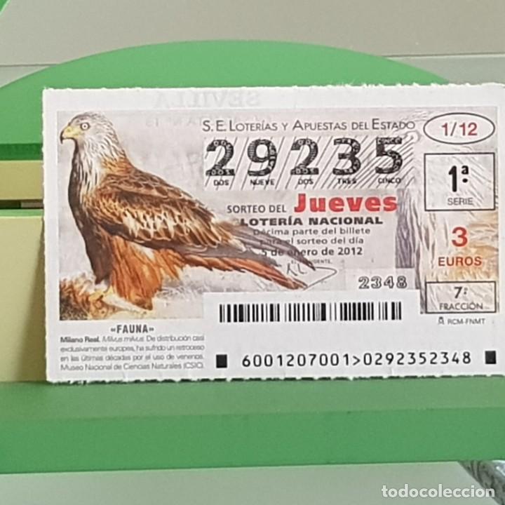 Loterie Nationale: LOTERIA NACIONAL, SORTEO 01/12, 5 ENERO 2012, FAUNA, MILANO REAL, N&ordm; 29235
