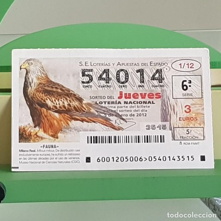 Loterie Nationale: LOTERIA NACIONAL, SORTEO 01/12, 5 ENERO 2012, FAUNA, MILANO REAL, N&ordm; 54014