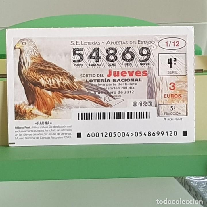 Loterie Nationale: LOTERIA NACIONAL, SORTEO 01/12, 5 ENERO 2012, FAUNA, MILANO REAL, N&ordm; 54869