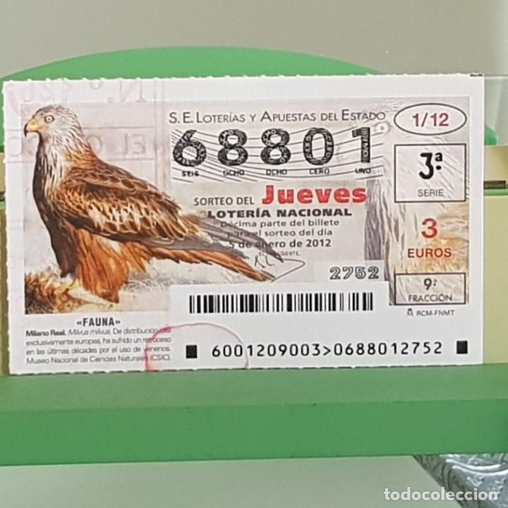 Loterie Nationale: LOTERIA NACIONAL, SORTEO 01/12, 5 ENERO 2012, FAUNA, MILANO REAL, N&ordm; 68801