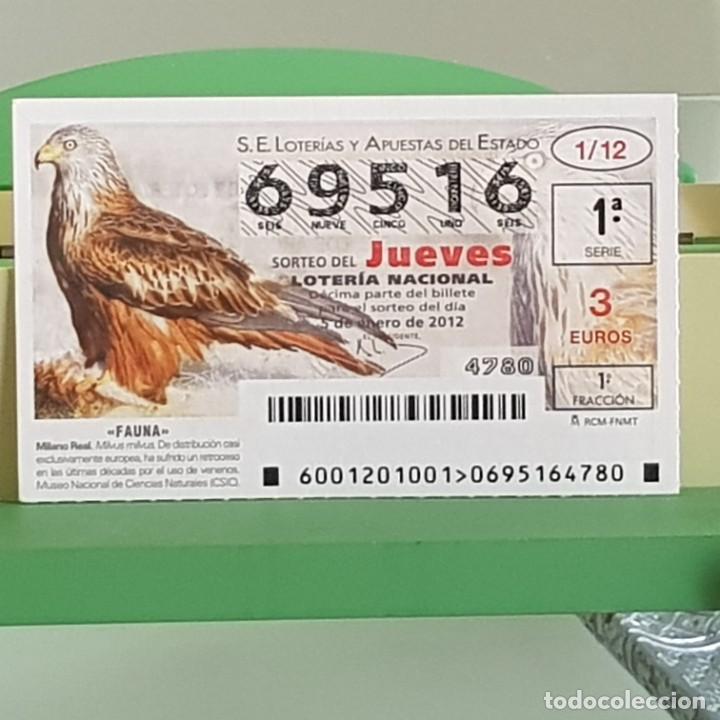 Loterie Nationale: LOTERIA NACIONAL, SORTEO 01/12, 5 ENERO 2012, FAUNA, MILANO REAL, N&ordm; 69516
