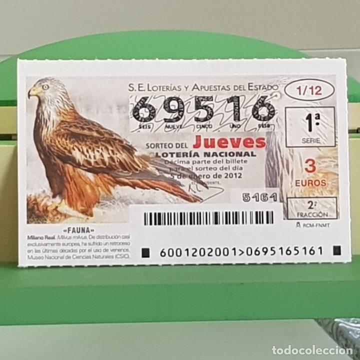 Loterie Nationale: LOTERIA NACIONAL, SORTEO 01/12, 5 ENERO 2012, FAUNA, MILANO REAL, N&ordm; 69516
