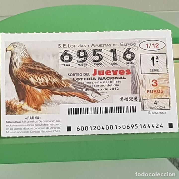 Loterie Nationale: LOTERIA NACIONAL, SORTEO 01/12, 5 ENERO 2012, FAUNA, MILANO REAL, N&ordm; 69516