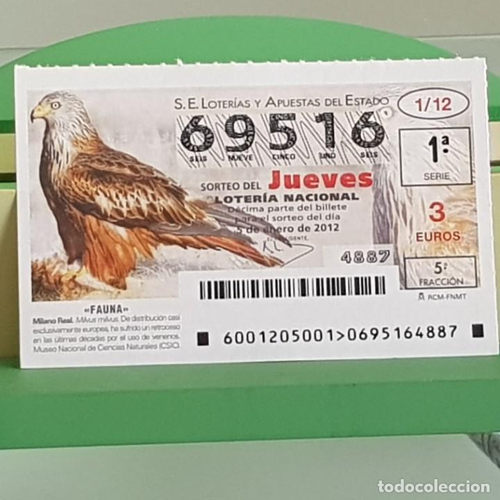Loterie Nationale: LOTERIA NACIONAL, SORTEO 01/12, 5 ENERO 2012, FAUNA, MILANO REAL, N&ordm; 69516