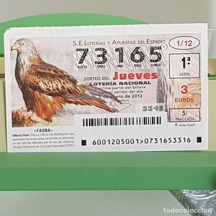 Loterie Nationale: LOTERIA NACIONAL, SORTEO 01/12, 5 ENERO 2012, FAUNA, MILANO REAL, N&ordm; 73165