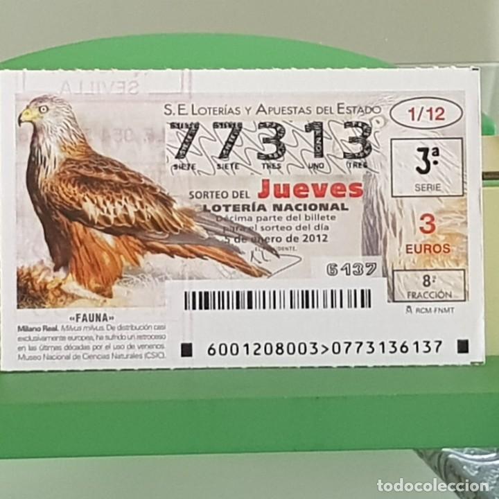 Loterie Nationale: LOTERIA NACIONAL, SORTEO 01/12, 5 ENERO 2012, FAUNA, MILANO REAL, N&ordm; 77313