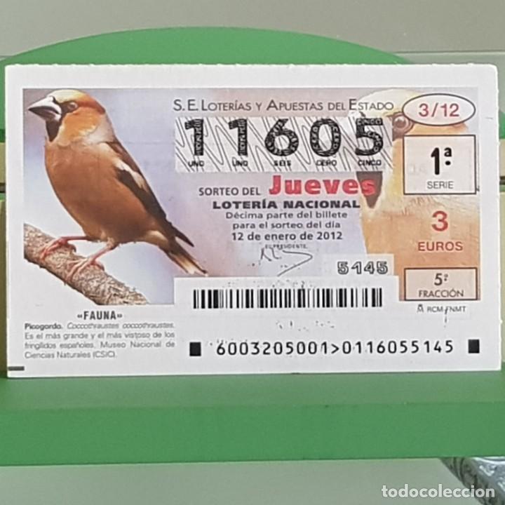 Loterie Nationale: LOTERIA NACIONAL, SORTEO 03/12, 12 ENERO 2012, FAUNA, PICOGORDO, N&ordm; 11605