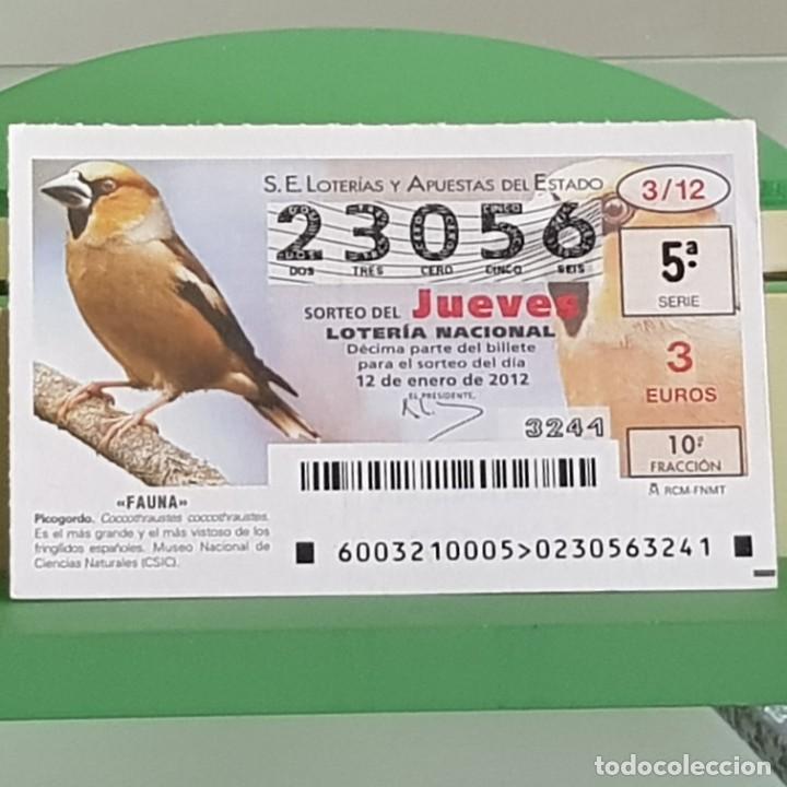 Loterie Nationale: LOTERIA NACIONAL, SORTEO 03/12, 12 ENERO 2012, FAUNA, PICOGORDO, N&ordm; 23056