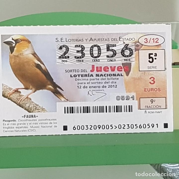 Loterie Nationale: LOTERIA NACIONAL, SORTEO 03/12, 12 ENERO 2012, FAUNA, PICOGORDO, N&ordm; 23056