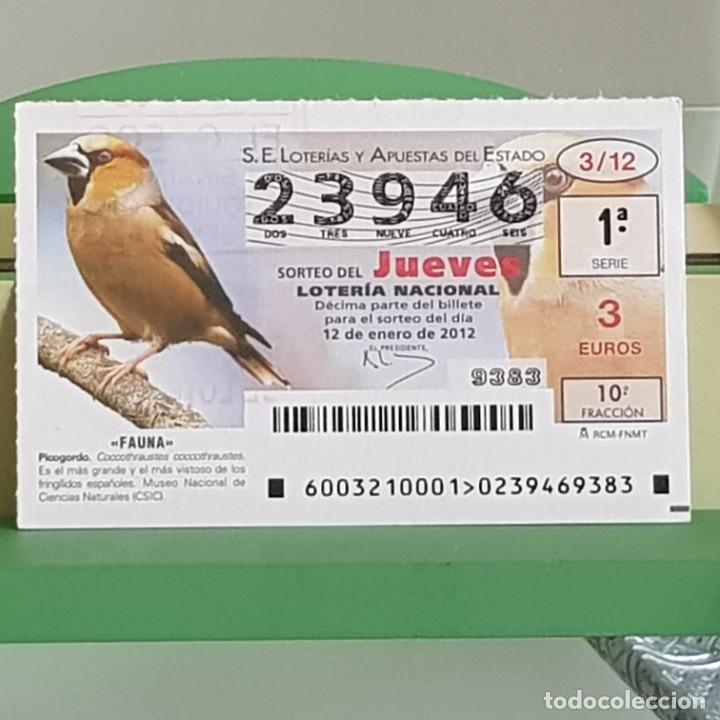 Loterie Nationale: LOTERIA NACIONAL, SORTEO 03/12, 12 ENERO 2012, FAUNA, PICOGORDO, N&ordm; 23946