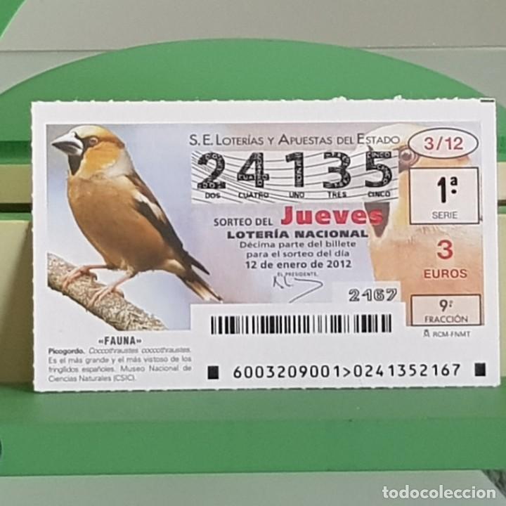 Loterie Nationale: LOTERIA NACIONAL, SORTEO 03/12, 12 ENERO 2012, FAUNA, PICOGORDO, N&ordm; 24135