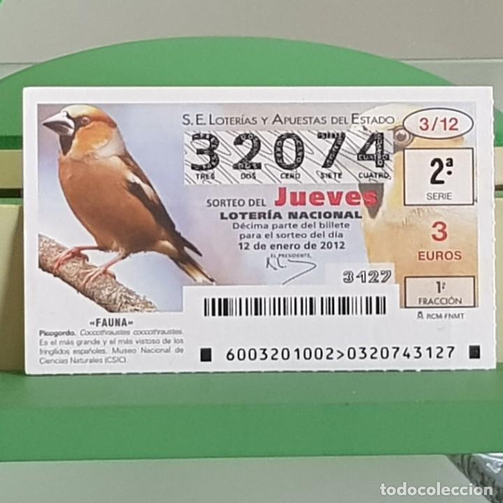 Loterie Nationale: LOTERIA NACIONAL, SORTEO 03/12, 12 ENERO 2012, FAUNA, PICOGORDO, N&ordm; 32074