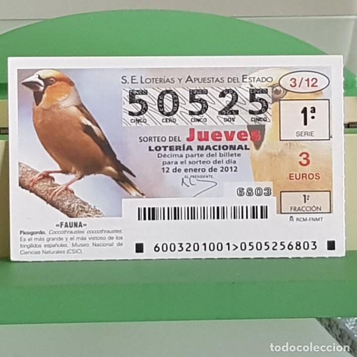 Nationale spanische Lotterie: LOTERIA NACIONAL, SORTEO 03/12, 12 ENERO 2012, FAUNA, PICOGORDO, N&ordm; 50525