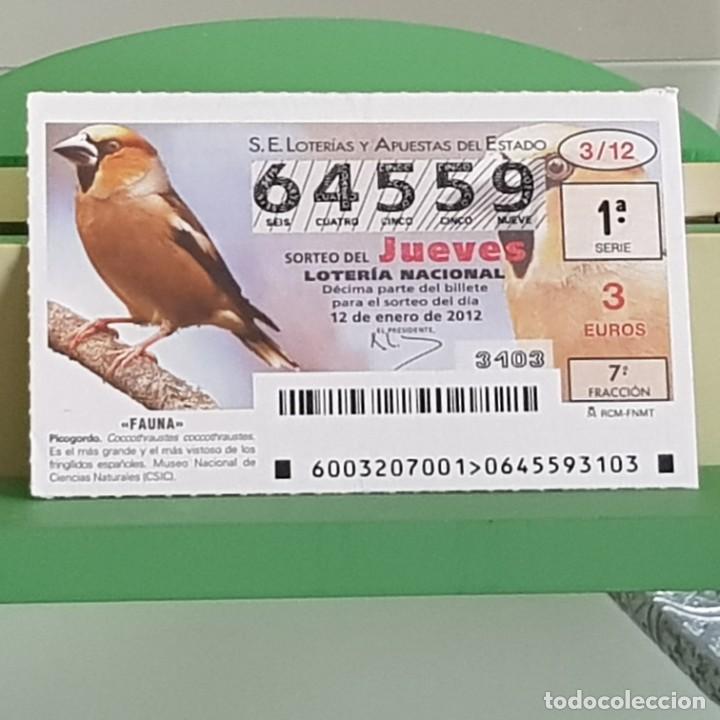 Nationale spanische Lotterie: LOTERIA NACIONAL, SORTEO 03/12, 12 ENERO 2012, FAUNA, PICOGORDO, N&ordm; 64559