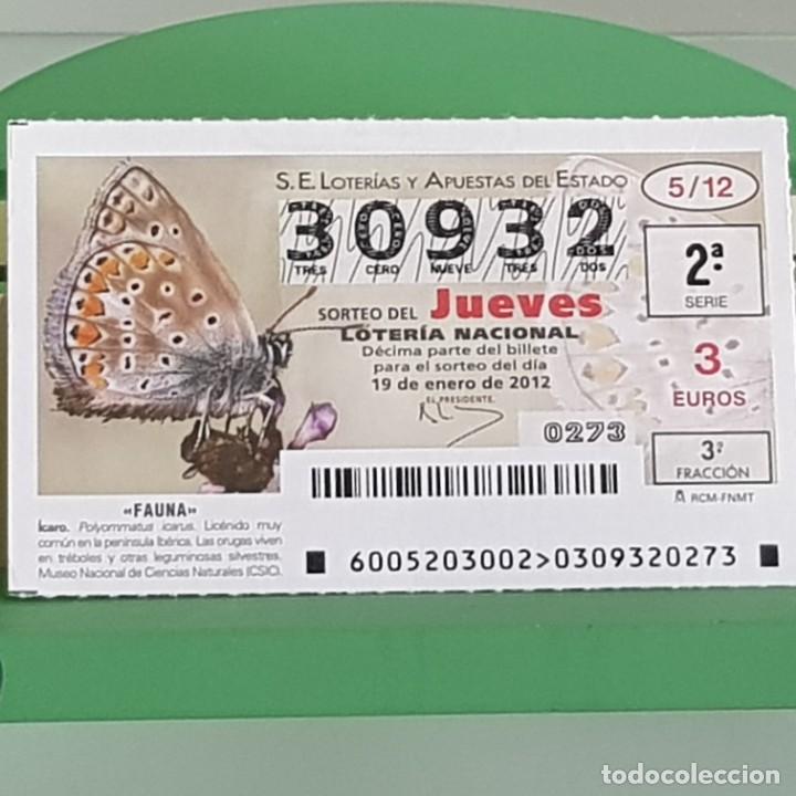 Nationale spanische Lotterie: LOTERIA NACIONAL, SORTEO 05/12, 19 ENERO 2012, FAUNA, MARIPOSA &Iacute;CARO, N&ordm; 30932
