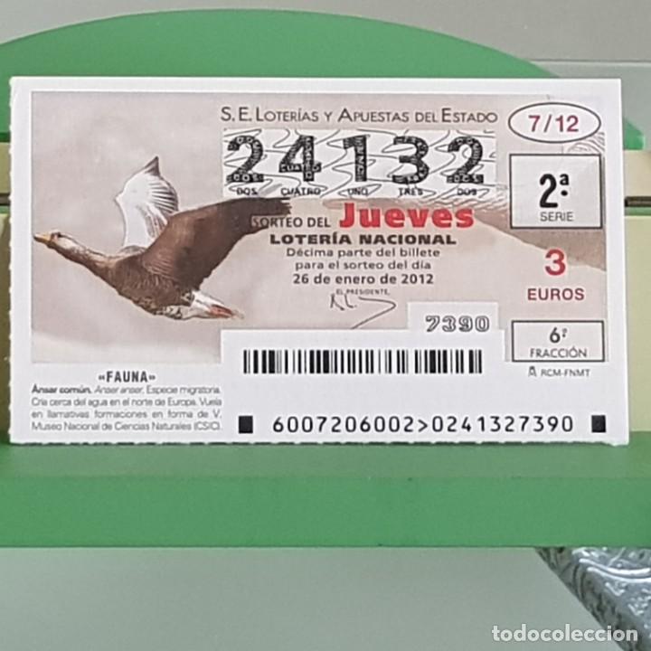 Nationale spanische Lotterie: LOTERIA NACIONAL, SORTEO 07/12, 26 ENERO 2012, FAUNA, &Aacute;NSAR COM&Uacute;N, N&ordm; 24132
