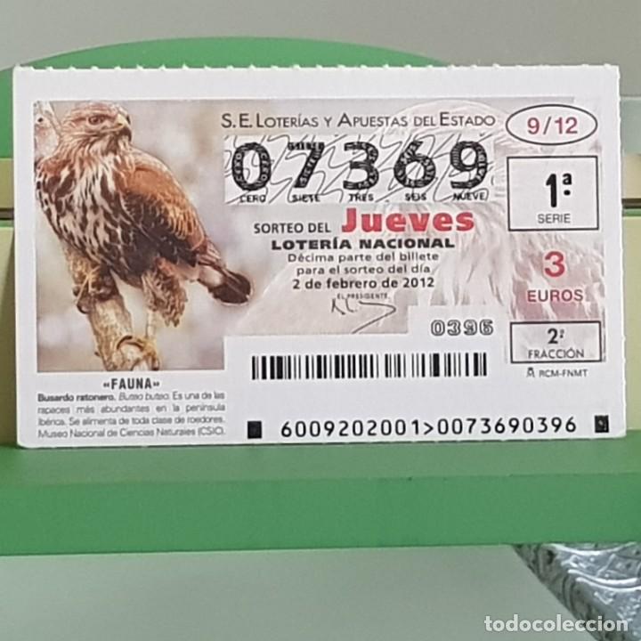 Loterie Nationale: LOTERIA NACIONAL, SORTEO 09/12, 2 FEBRERO 2012, FAUNA, BUSARDO RATONERO, N&ordm; 07369