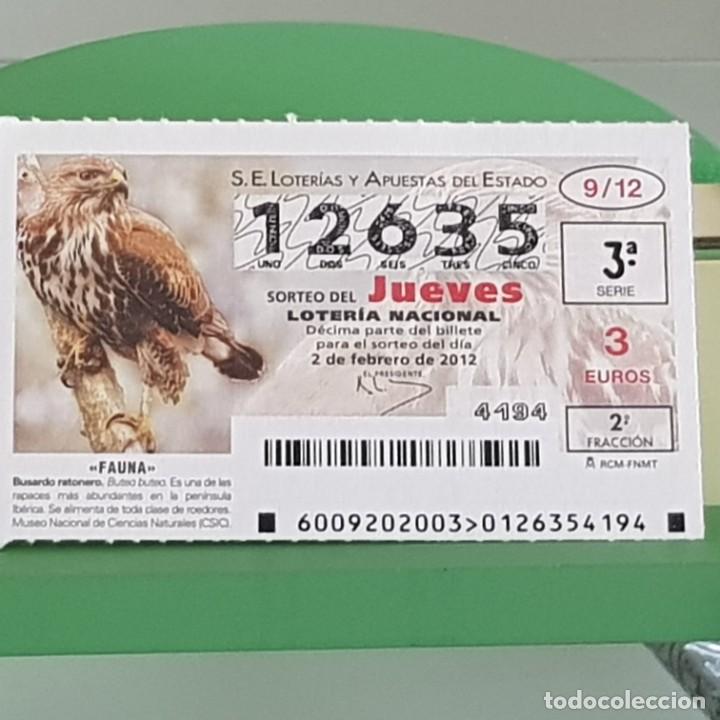 Loterie Nationale: LOTERIA NACIONAL, SORTEO 09/12, 2 FEBRERO 2012, FAUNA, BUSARDO RATONERO, N&ordm; 12635