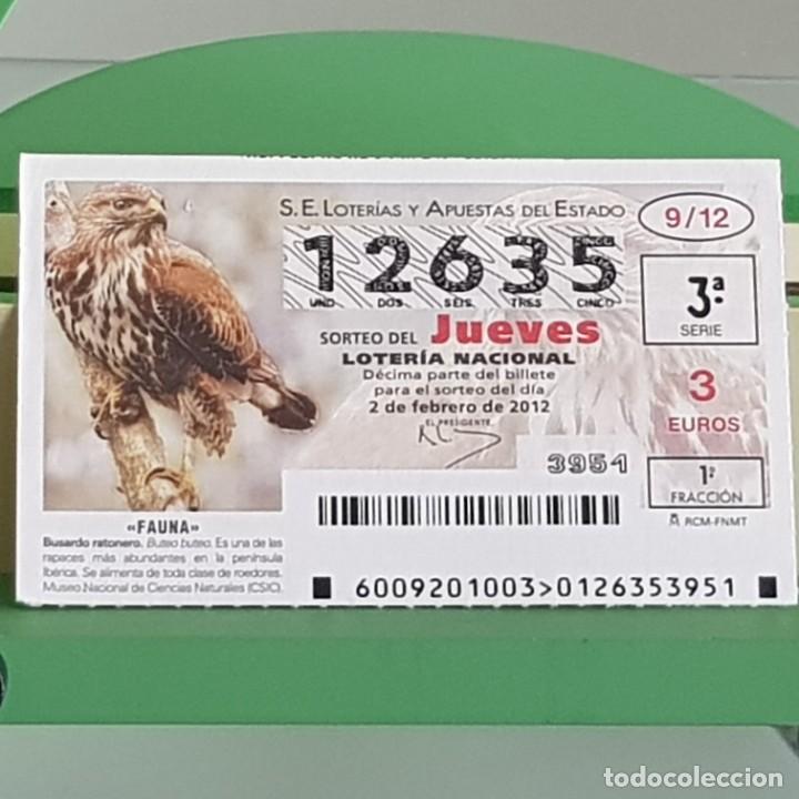 Loterie Nationale: LOTERIA NACIONAL, SORTEO 09/12, 2 FEBRERO 2012, FAUNA, BUSARDO RATONERO, N&ordm; 12635