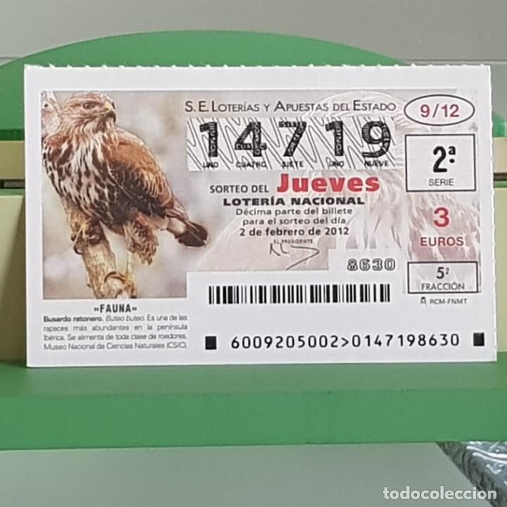 Loterie Nationale: LOTERIA NACIONAL, SORTEO 09/12, 2 FEBRERO 2012, FAUNA, BUSARDO RATONERO, N&ordm; 14719