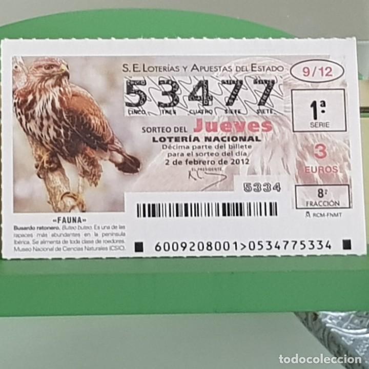 Loterie Nationale: LOTERIA NACIONAL, SORTEO 09/12, 2 FEBRERO 2012, FAUNA, BUSARDO RATONERO, N&ordm; 53477