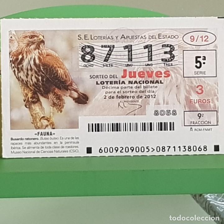 Loterie Nationale: LOTERIA NACIONAL, SORTEO 09/12, 2 FEBRERO 2012, FAUNA, BUSARDO RATONERO, N&ordm; 87113